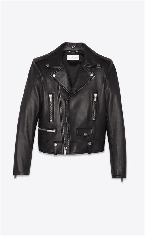 yves saint laurent leather biker man|Motorcycle Jacket in Plunged Lambskin .